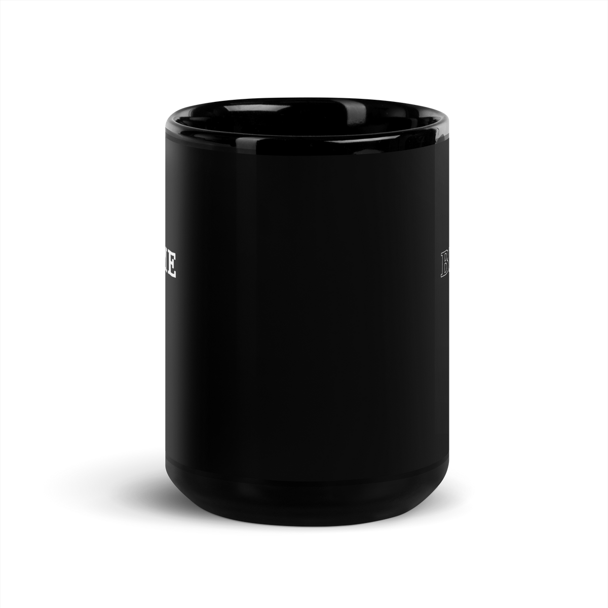 Black mug, front: the Nietzsche quote printed on both sides.