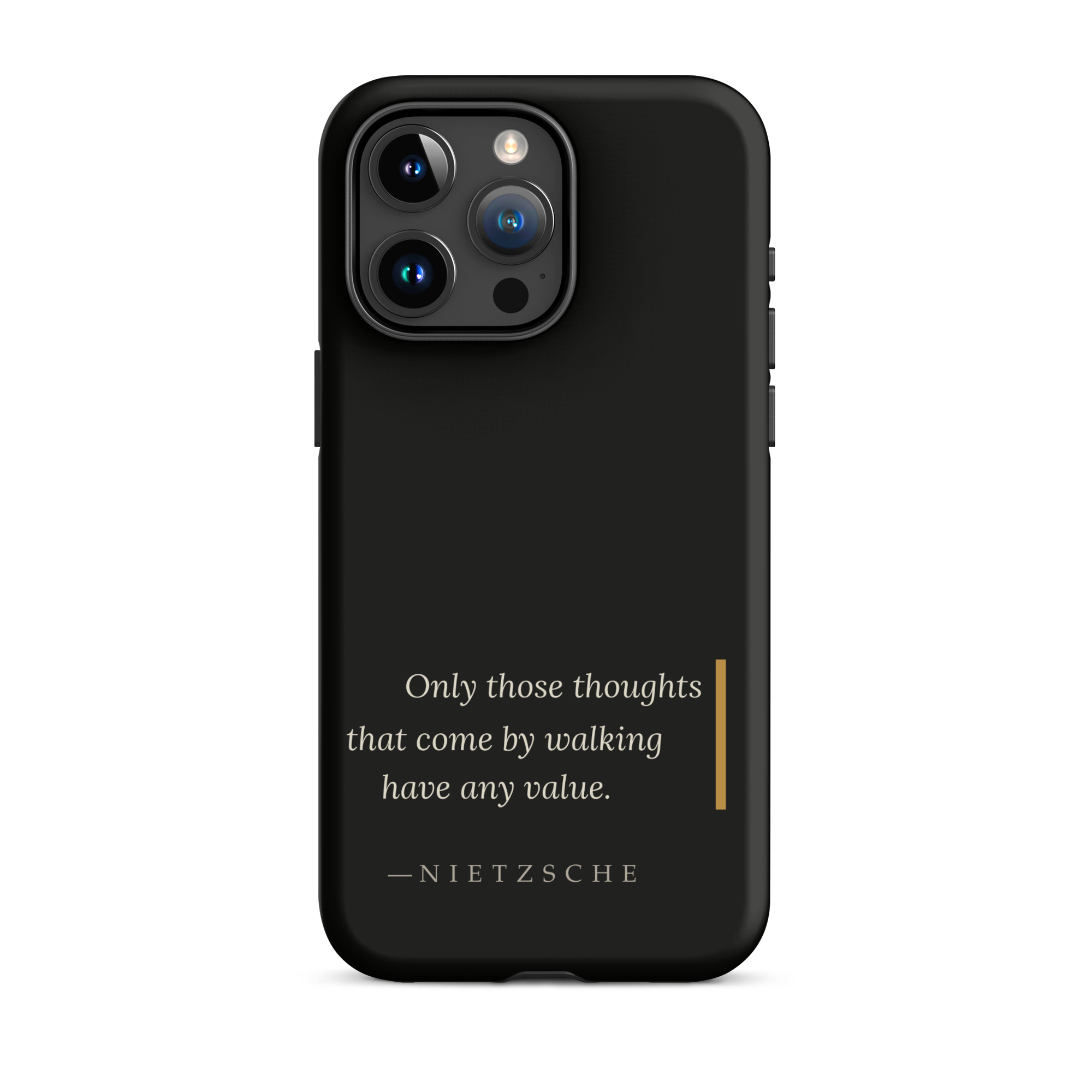 By Walking — Nietzsche Twilight Phone Case — matte black — iPhone model front view