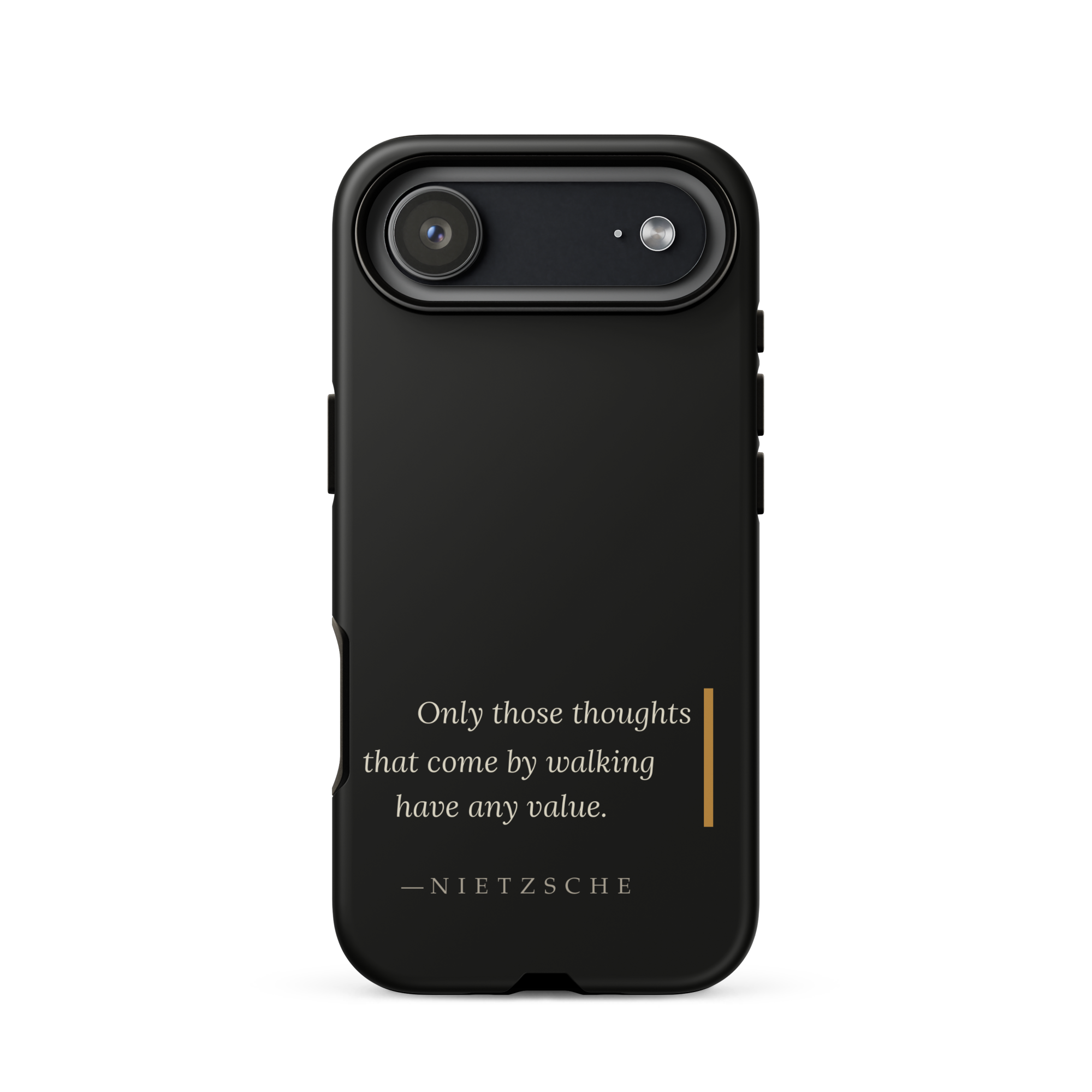 By Walking — Nietzsche Twilight Phone Case — matte black — iPhone model front view