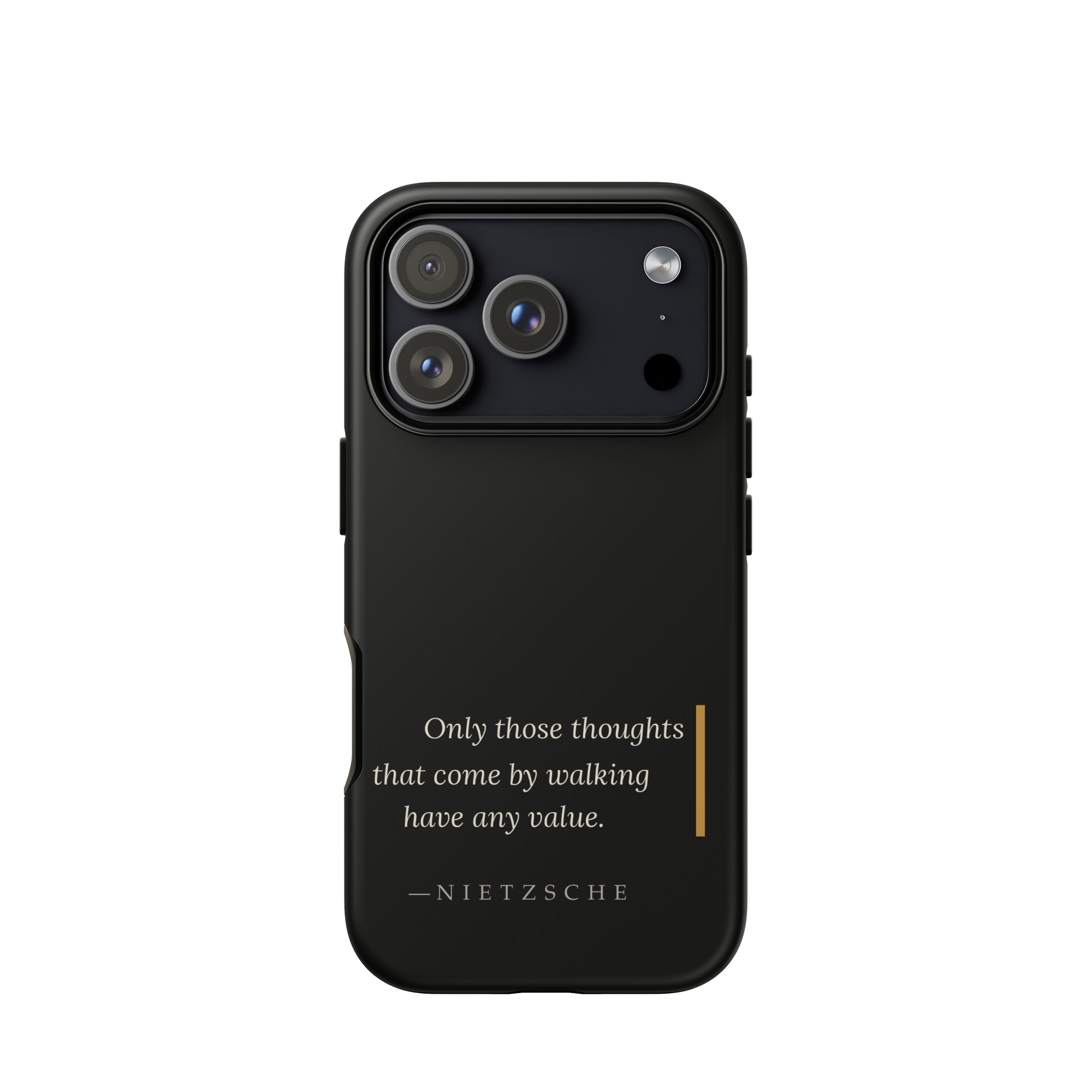 By Walking — Nietzsche Twilight Phone Case — matte black — iPhone model front view