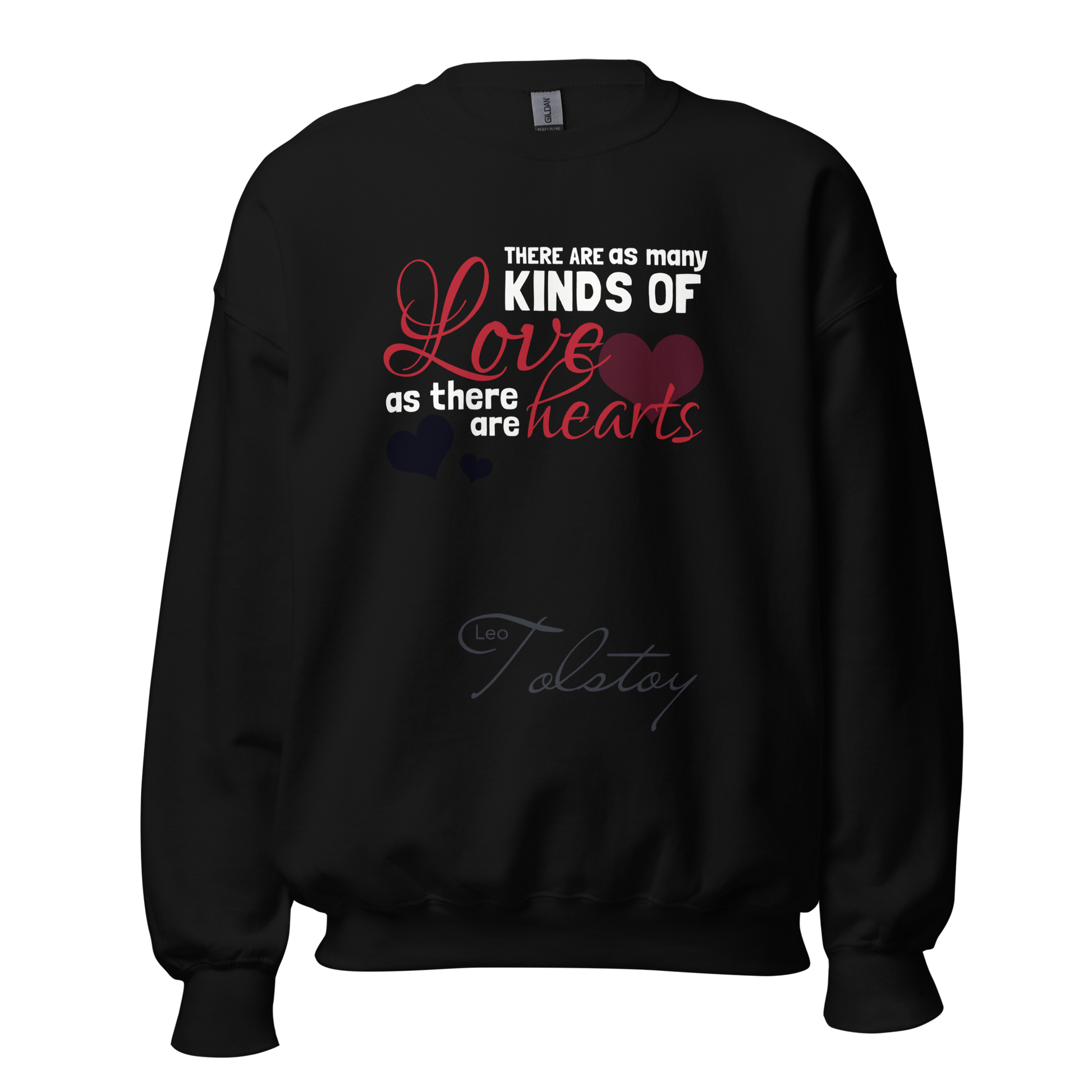 black sweatshirt with love quote printed