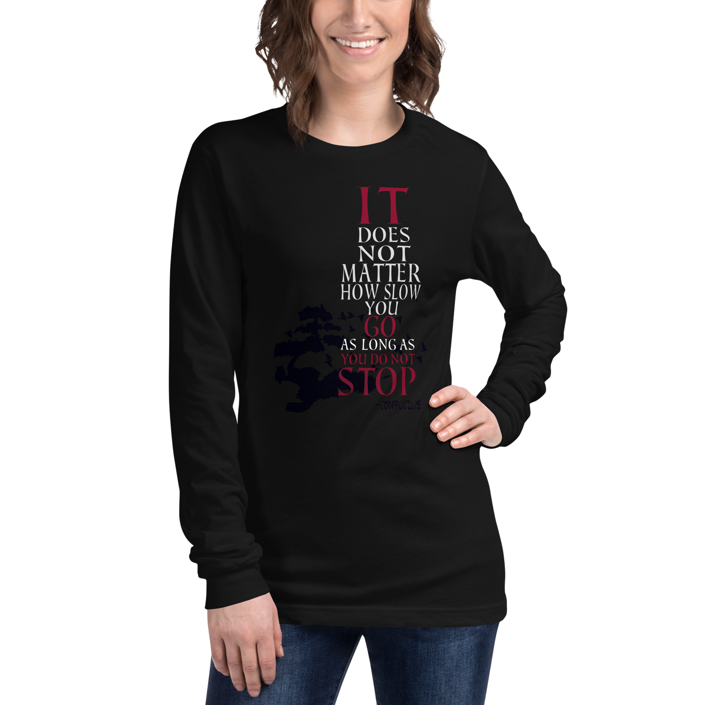 long sleeve tshirt confucius quote