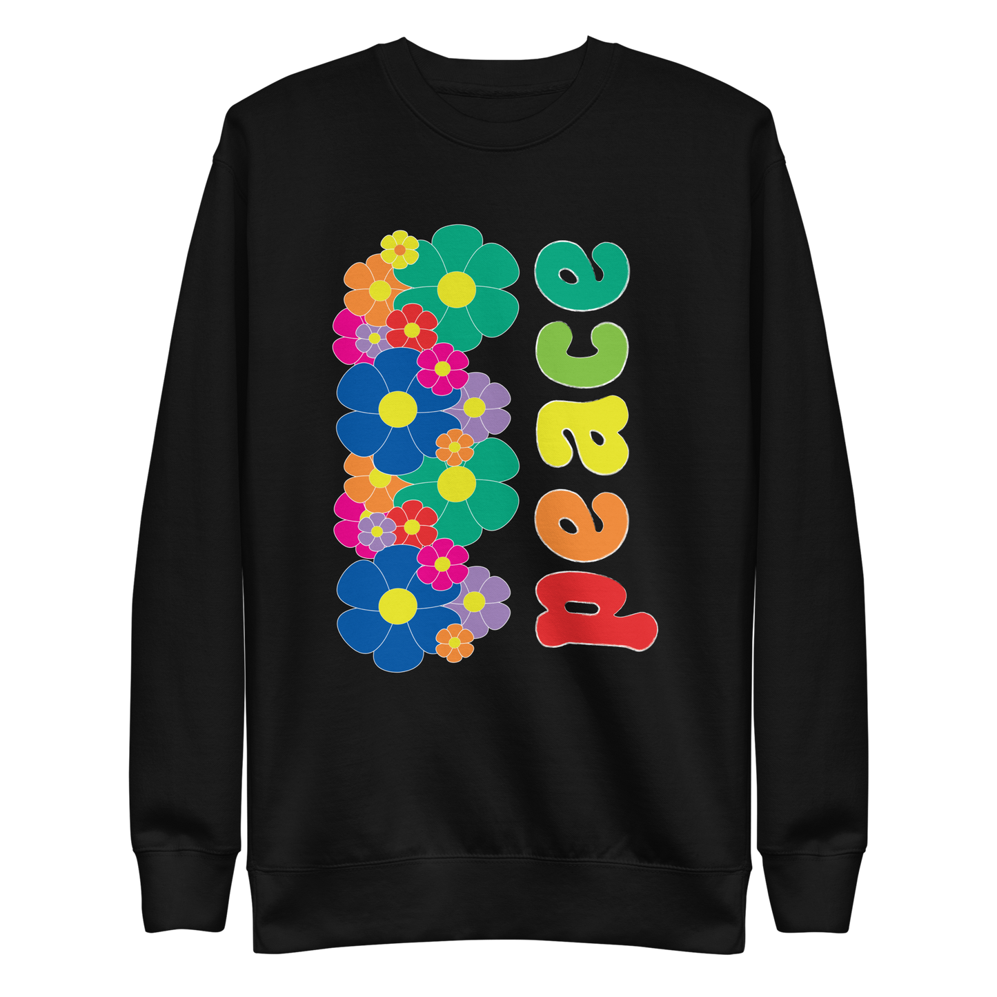 black custom sweatshirt peace print