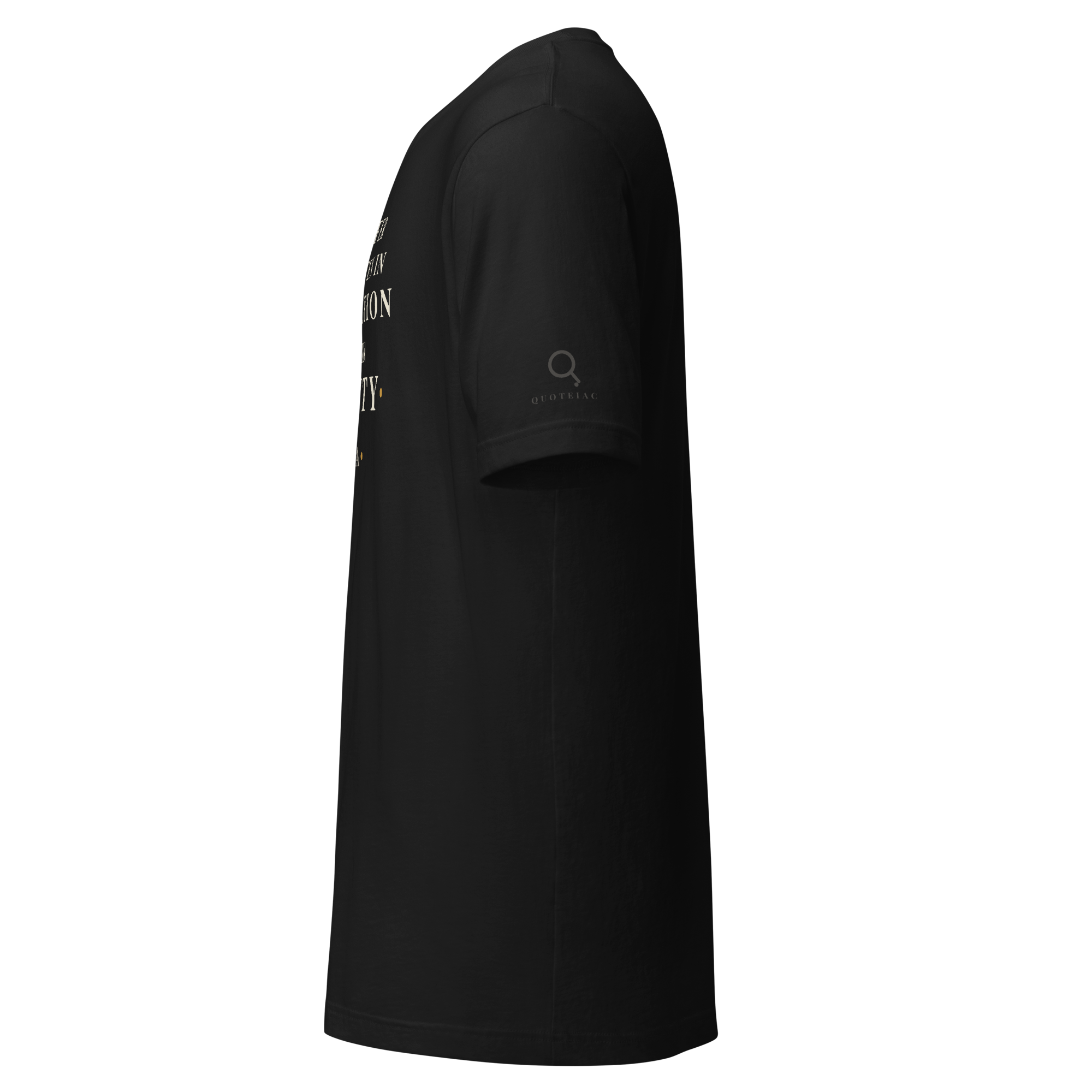 The Quiet Torment — Seneca — literary quote tee — stoic philosophy — black — back — Quoteiac