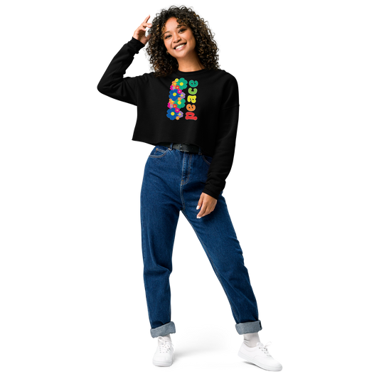 peace design cropped sweatshirt