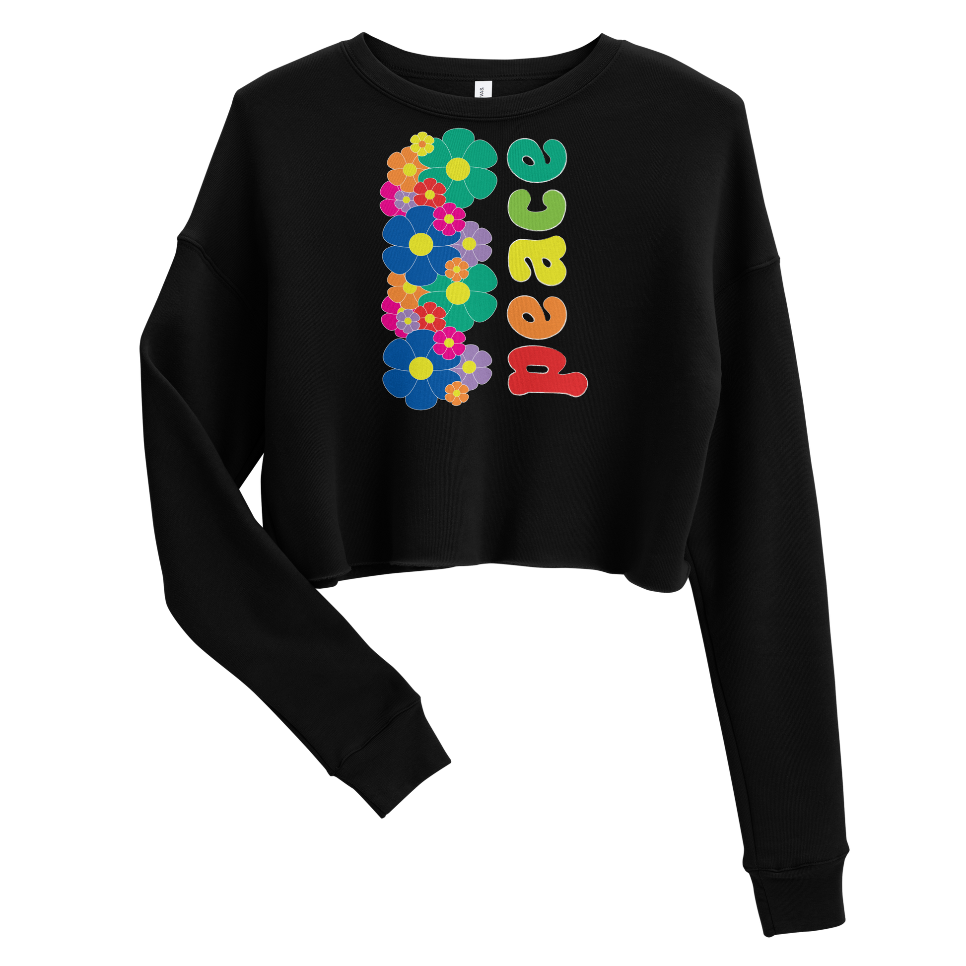 cropped sweatshirt peace print